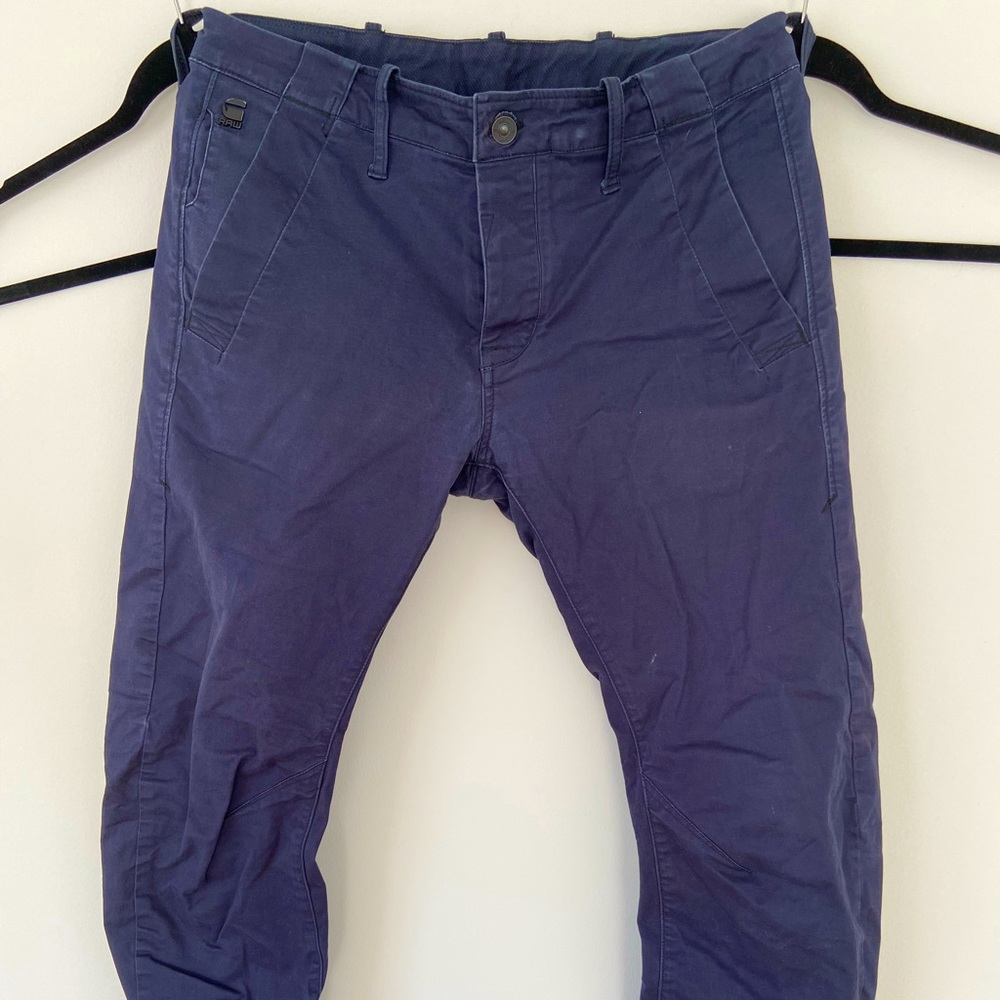 Men’s Blue G Raw Pants, 33W 32L